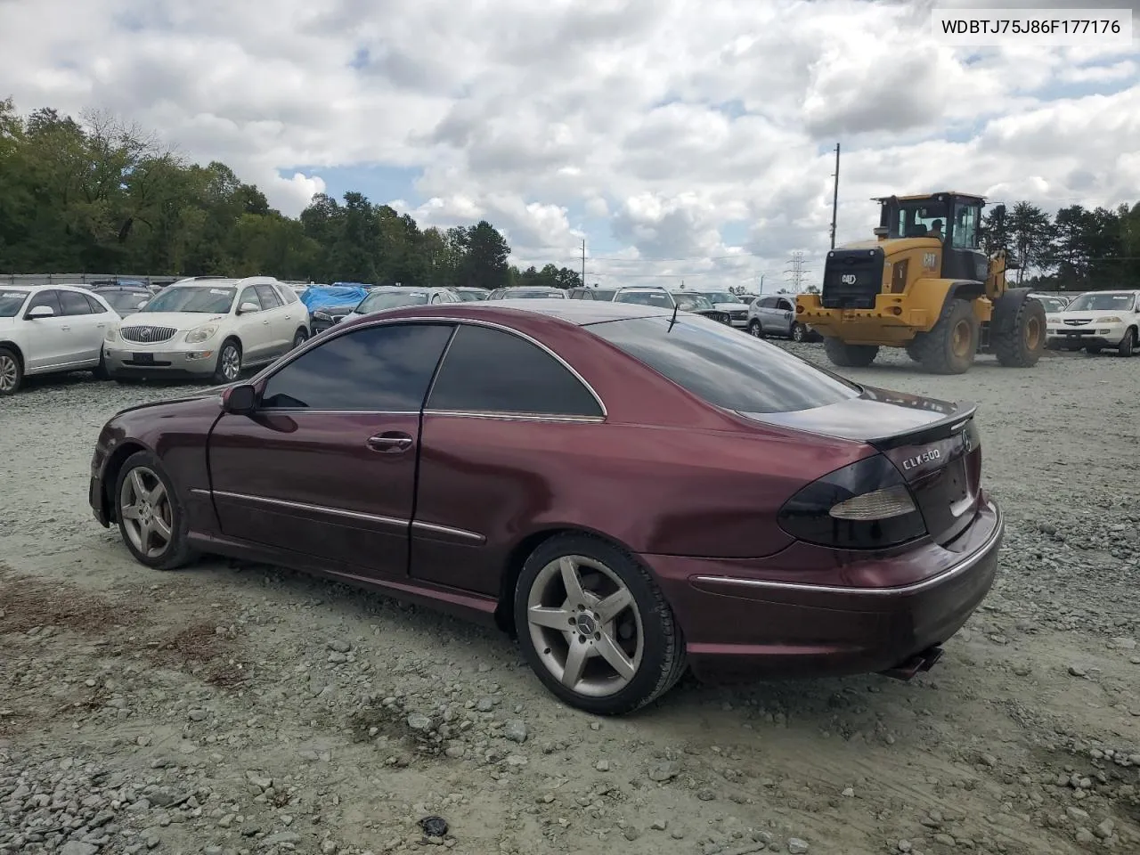 2006 Mercedes-Benz Clk 500 VIN: WDBTJ75J86F177176 Lot: 74430134