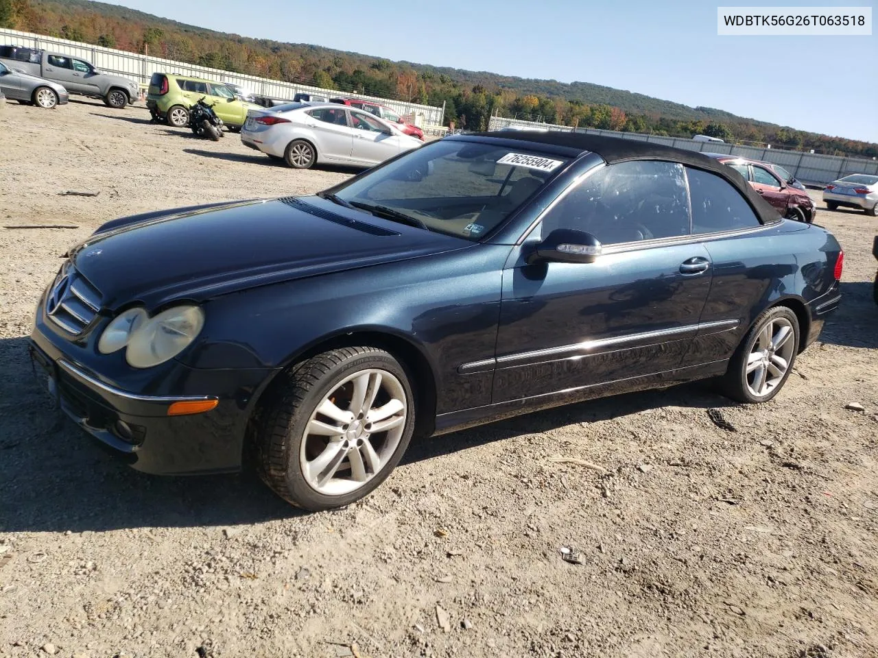 2006 Mercedes-Benz Clk 350 VIN: WDBTK56G26T063518 Lot: 76255904