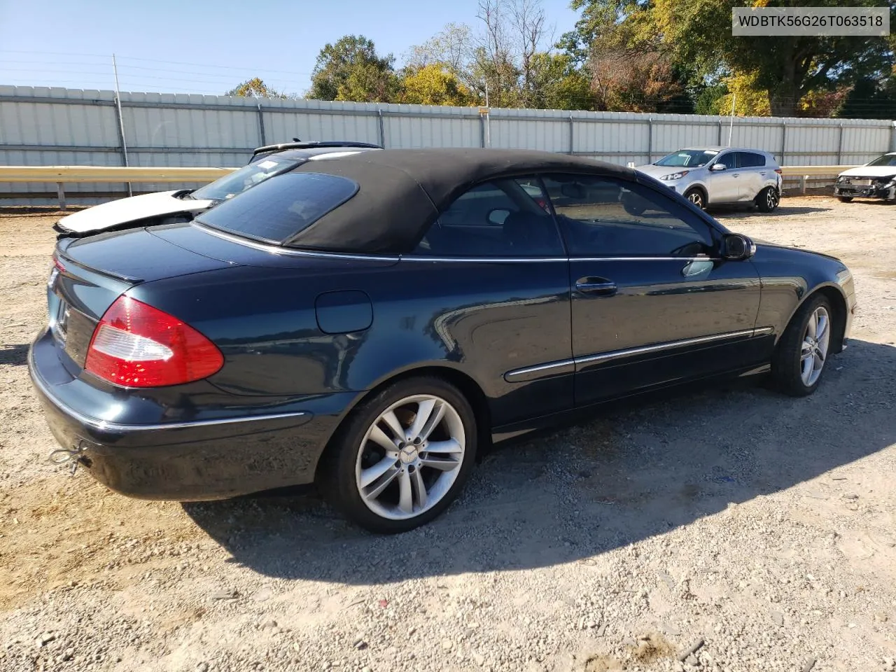 2006 Mercedes-Benz Clk 350 VIN: WDBTK56G26T063518 Lot: 76255904