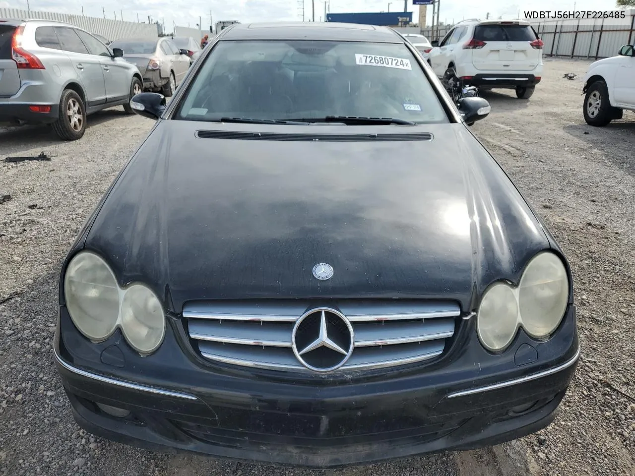 2007 Mercedes-Benz Clk 350 VIN: WDBTJ56H27F226485 Lot: 72680724