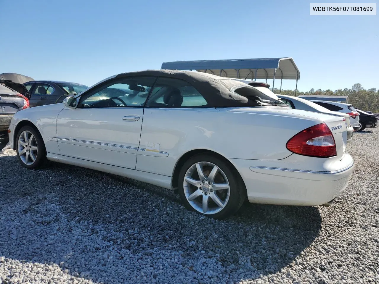 2007 Mercedes-Benz Clk 350 VIN: WDBTK56F07T081699 Lot: 75715594