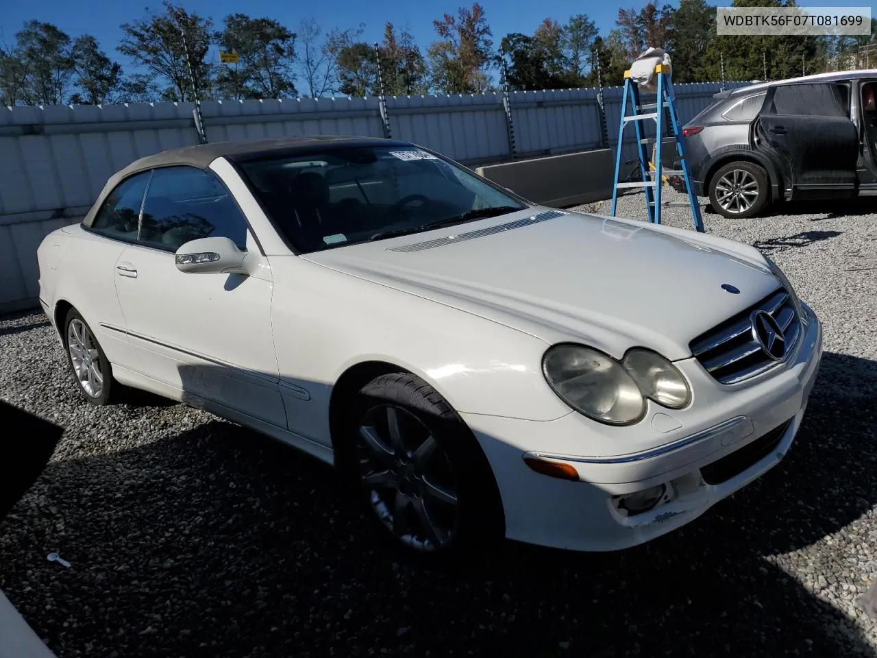 2007 Mercedes-Benz Clk 350 VIN: WDBTK56F07T081699 Lot: 75715594