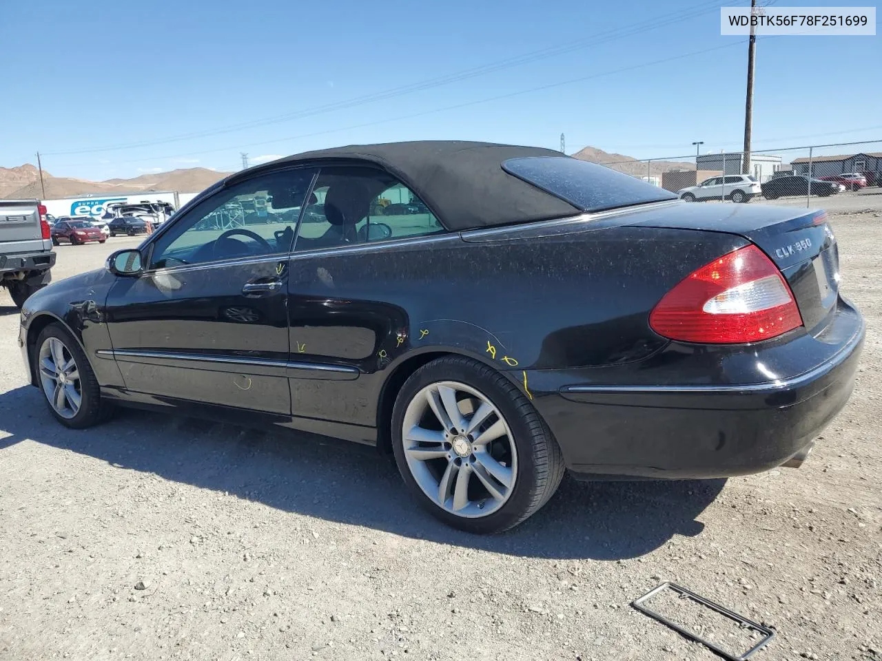 2008 Mercedes-Benz Clk 350 VIN: WDBTK56F78F251699 Lot: 66956204