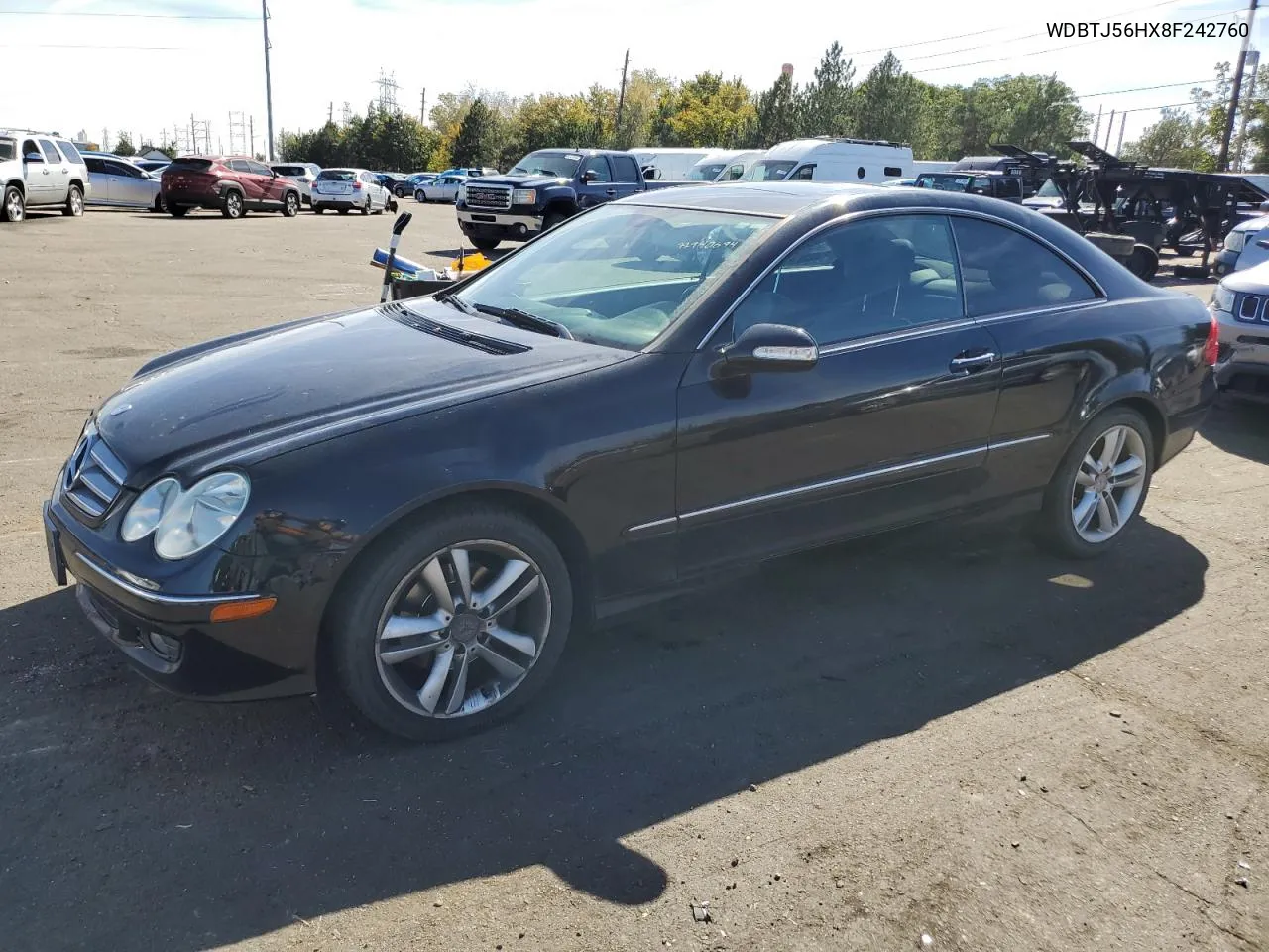 2008 Mercedes-Benz Clk 350 VIN: WDBTJ56HX8F242760 Lot: 72940694