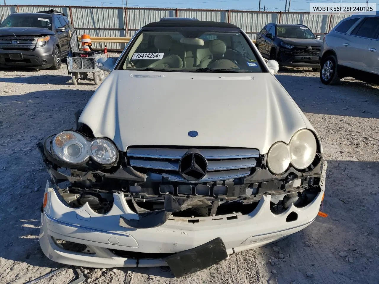 2008 Mercedes-Benz Clk 350 VIN: WDBTK56F28F240125 Lot: 73414254