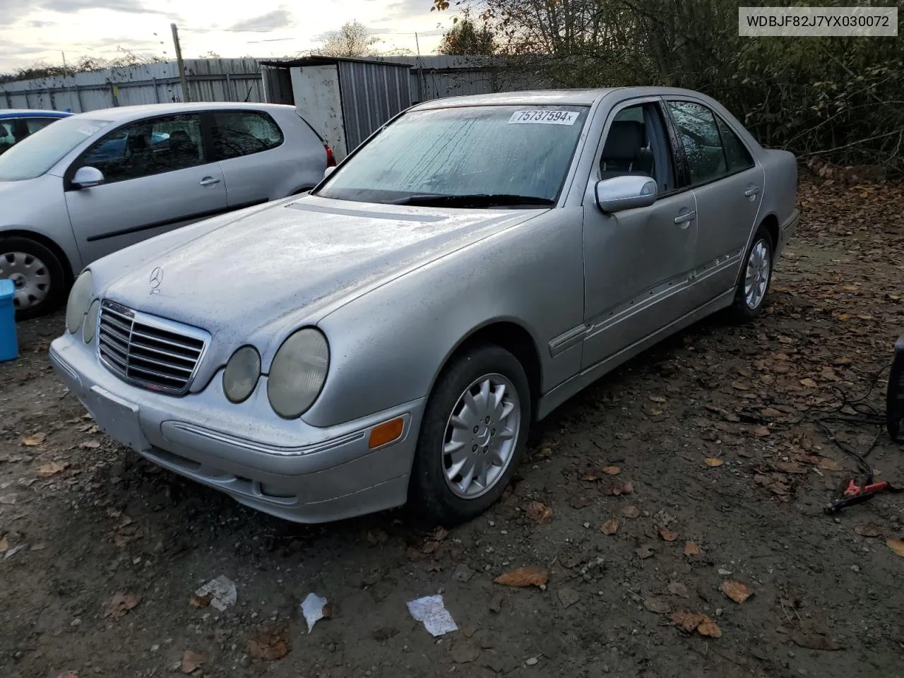 2000 Mercedes-Benz E 320 4Matic VIN: WDBJF82J7YX030072 Lot: 75737594