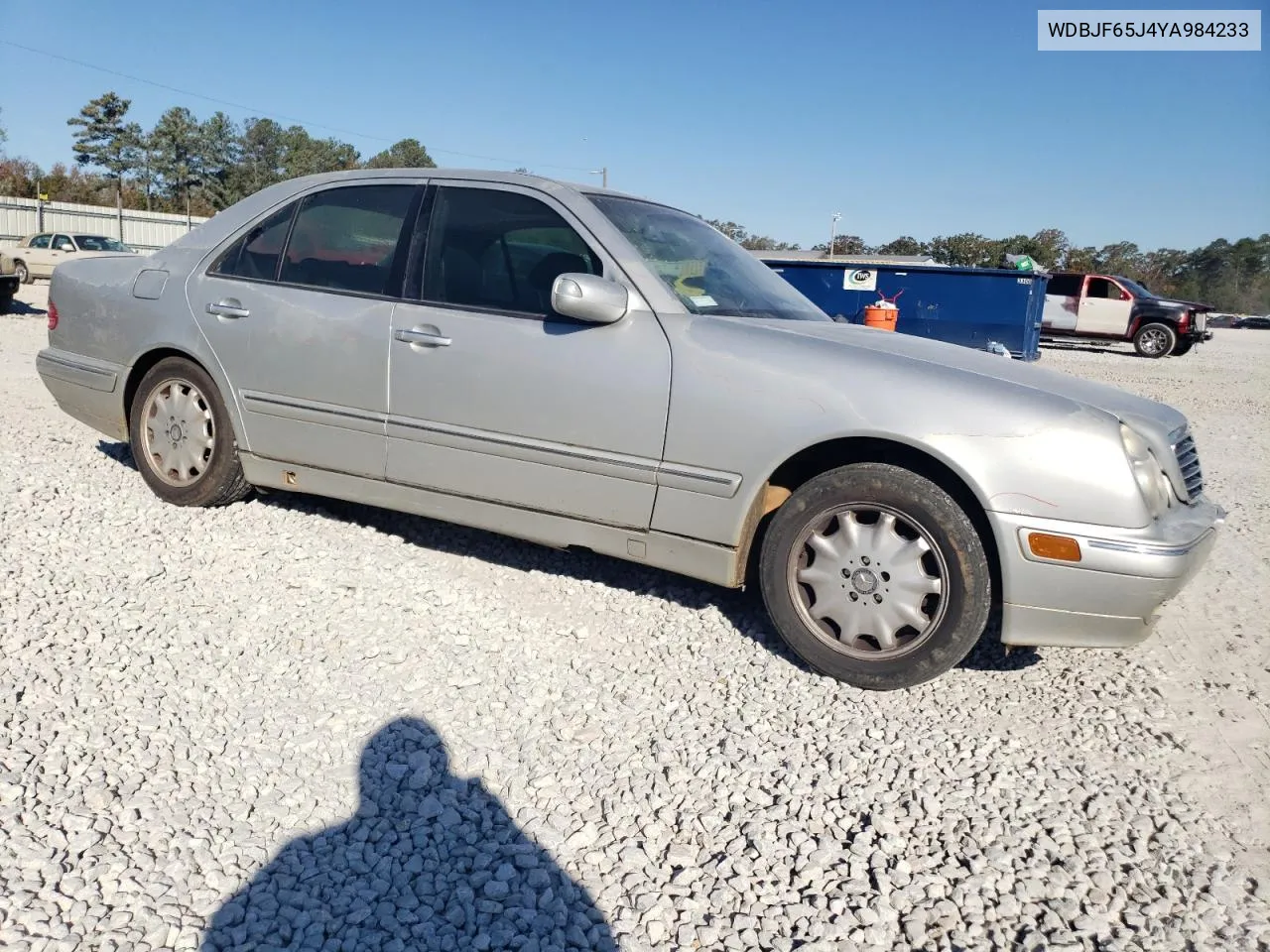 2000 Mercedes-Benz E 320 VIN: WDBJF65J4YA984233 Lot: 78994884