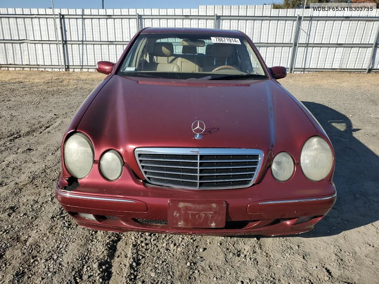 2001 Mercedes-Benz E 320 VIN: WDBJF65JX1B303735 Lot: 78671914