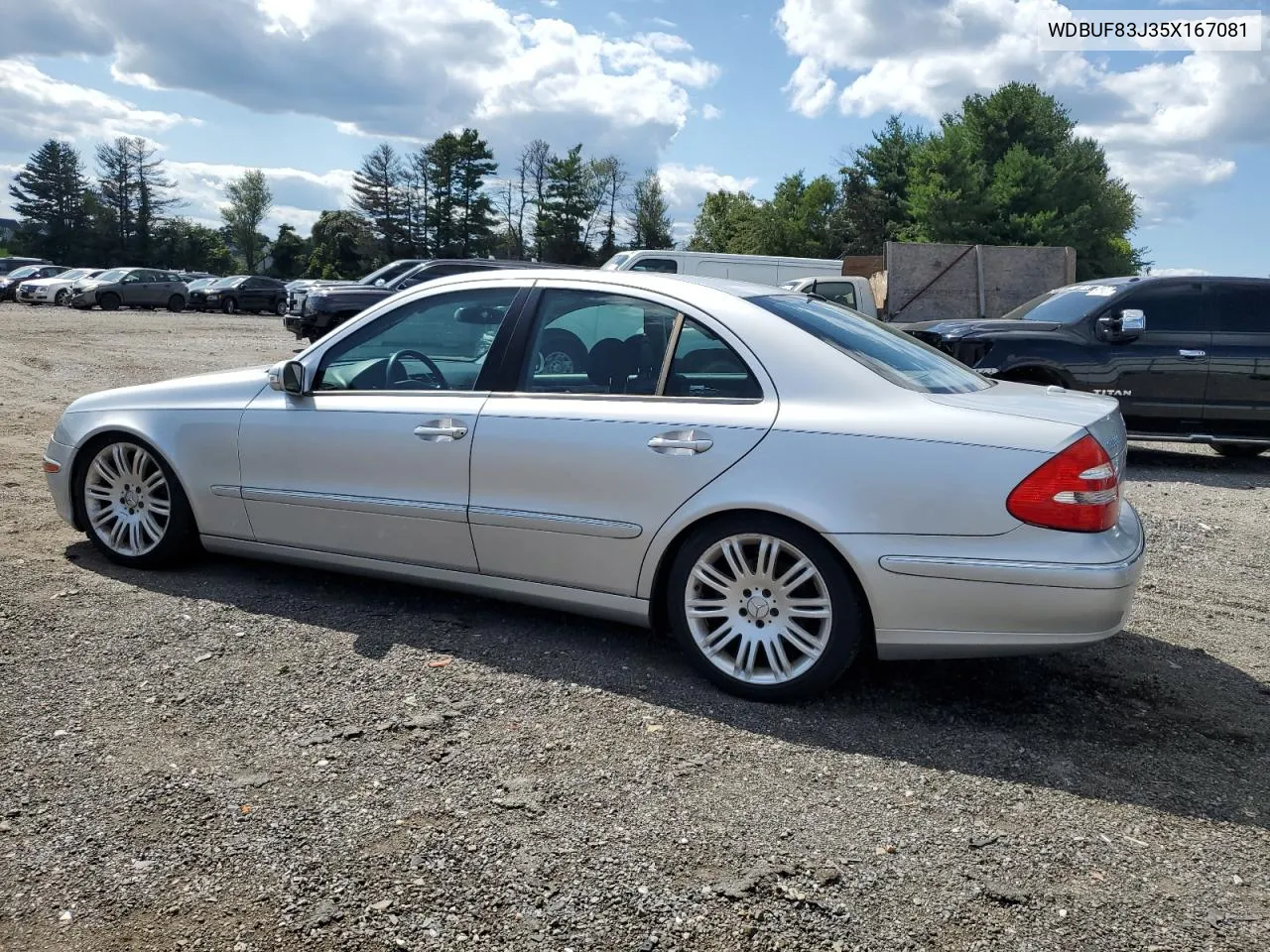 2005 Mercedes-Benz E 500 4Matic VIN: WDBUF83J35X167081 Lot: 68298924