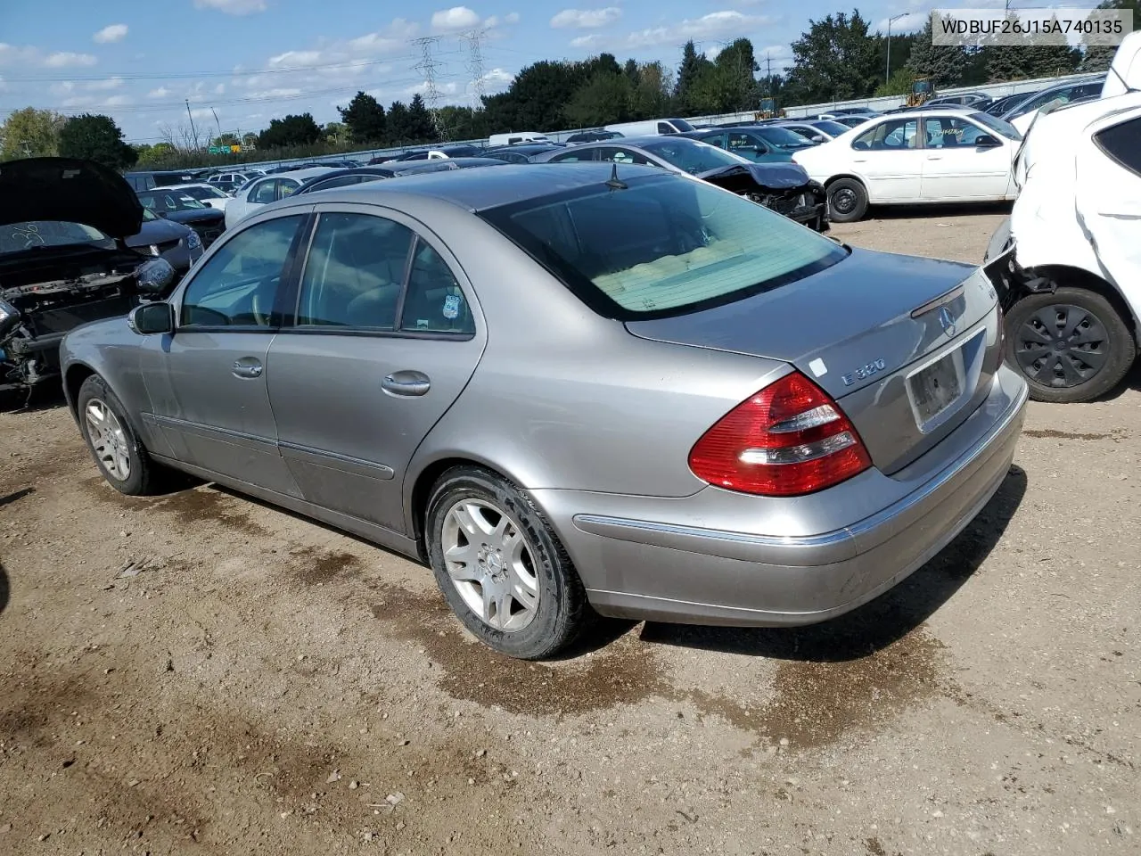 2005 Mercedes-Benz E 320 Cdi VIN: WDBUF26J15A740135 Lot: 74117484