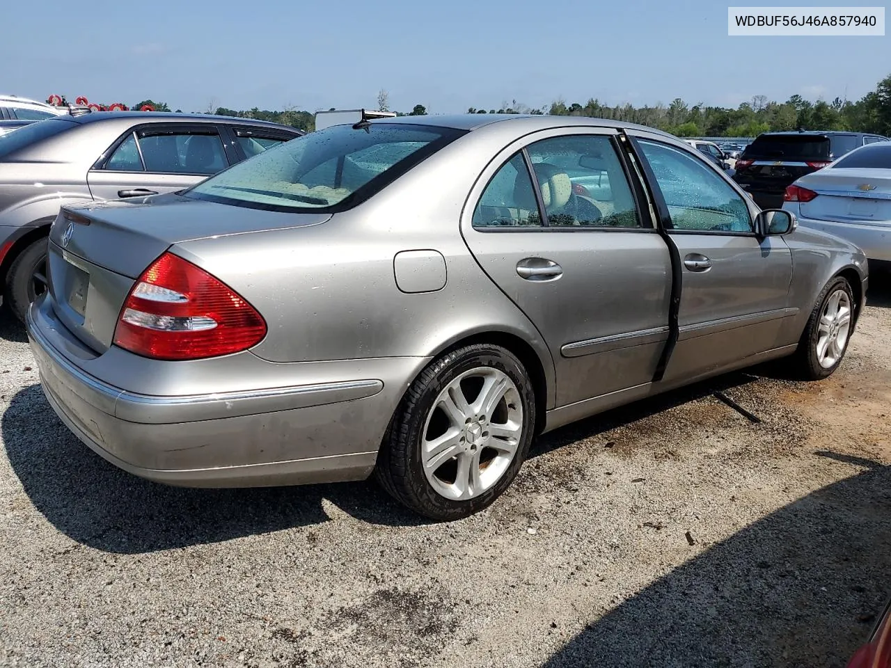 2006 Mercedes-Benz E 350 VIN: WDBUF56J46A857940 Lot: 67021604