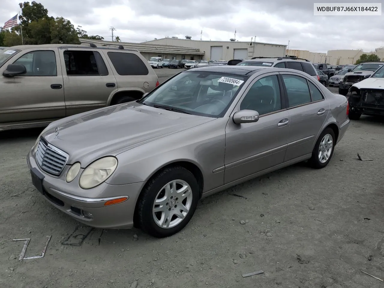 2006 Mercedes-Benz E 350 4Matic VIN: WDBUF87J66X184422 Lot: 72000984