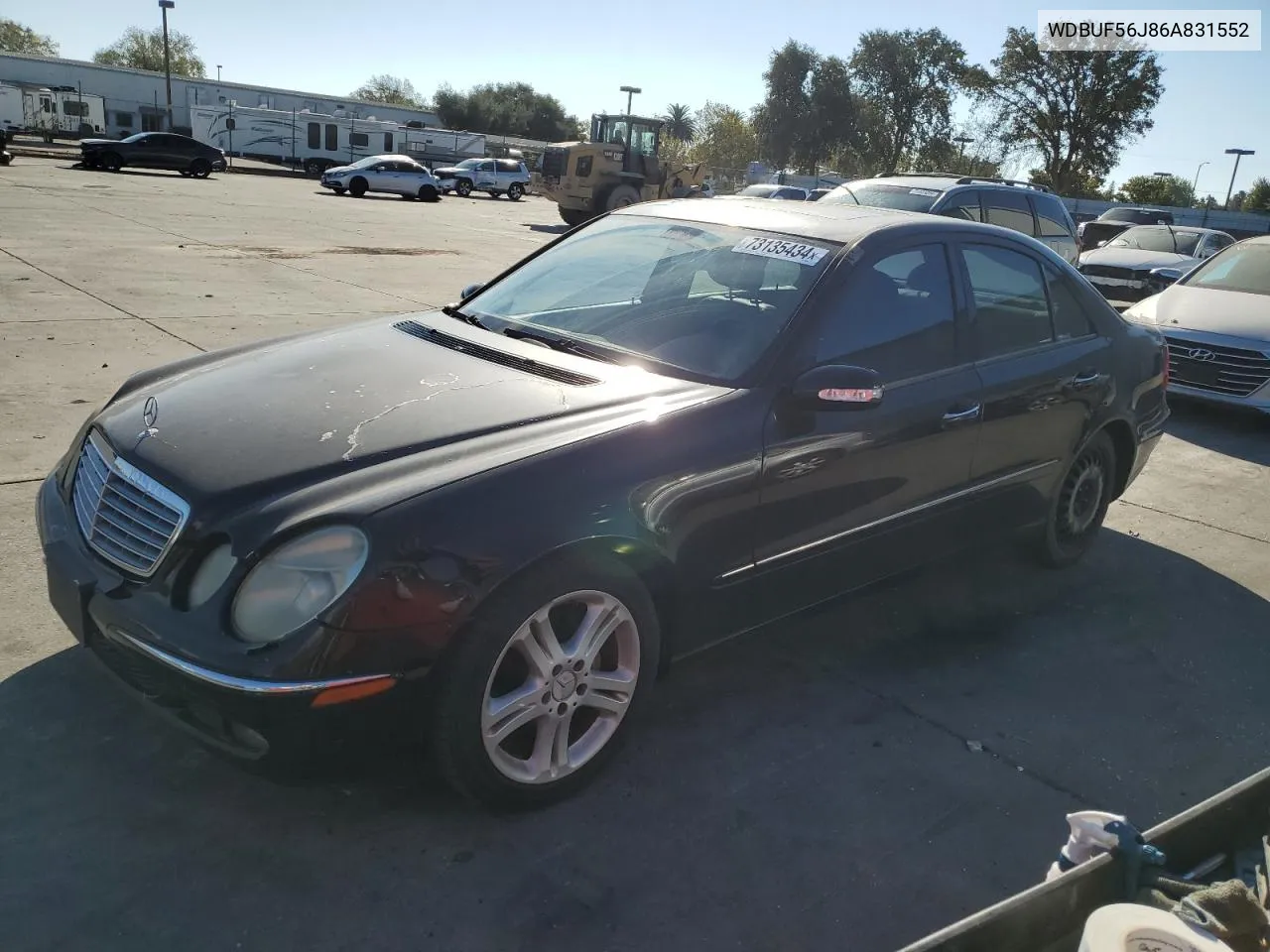 2006 Mercedes-Benz E 350 VIN: WDBUF56J86A831552 Lot: 73135434