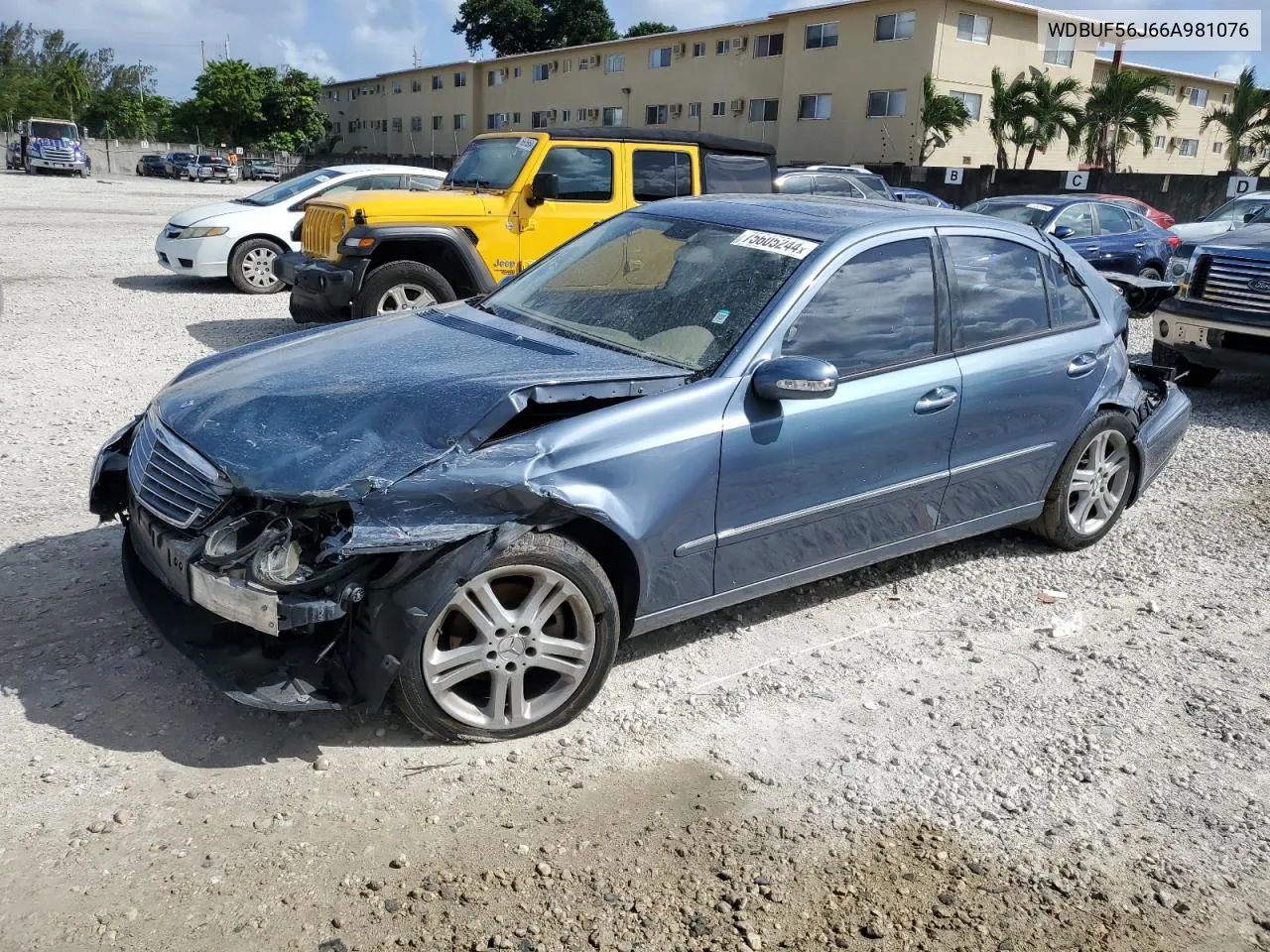 2006 Mercedes-Benz E 350 VIN: WDBUF56J66A981076 Lot: 75605244