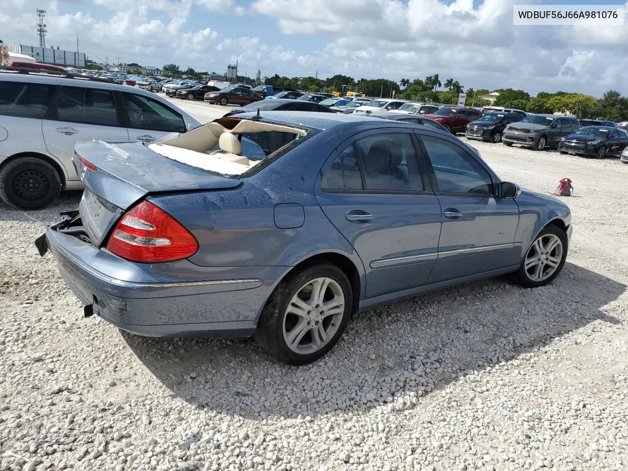 2006 Mercedes-Benz E 350 VIN: WDBUF56J66A981076 Lot: 75605244