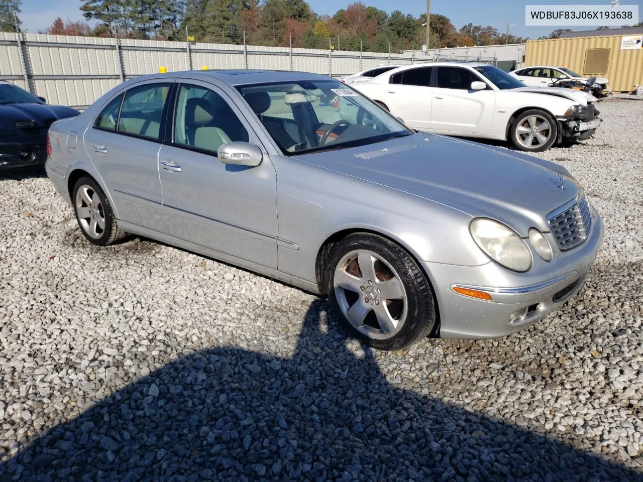 2006 Mercedes-Benz E 500 4Matic VIN: WDBUF83J06X193638 Lot: 81128084