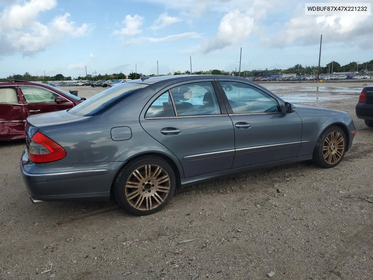 2007 Mercedes-Benz E 350 4Matic VIN: WDBUF87X47X221232 Lot: 69778644