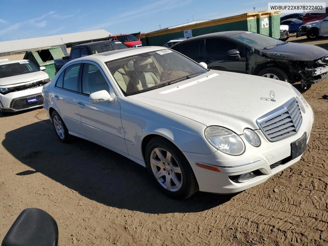 2007 Mercedes-Benz E 320 Cdi VIN: WDBUF22X87B222403 Lot: 71856894