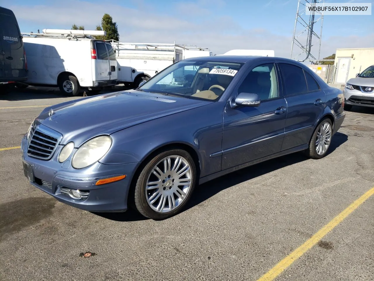 2007 Mercedes-Benz E 350 VIN: WDBUF56X17B102907 Lot: 75059134