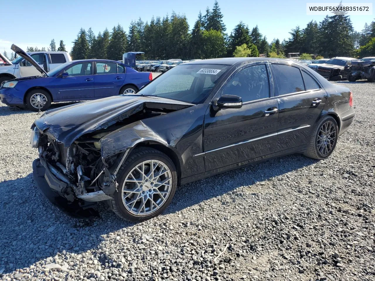 2008 Mercedes-Benz E 350 VIN: WDBUF56X48B351672 Lot: 60338654