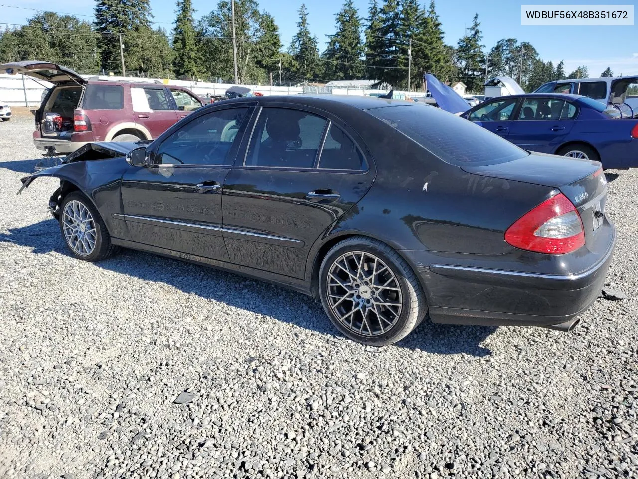 2008 Mercedes-Benz E 350 VIN: WDBUF56X48B351672 Lot: 60338654