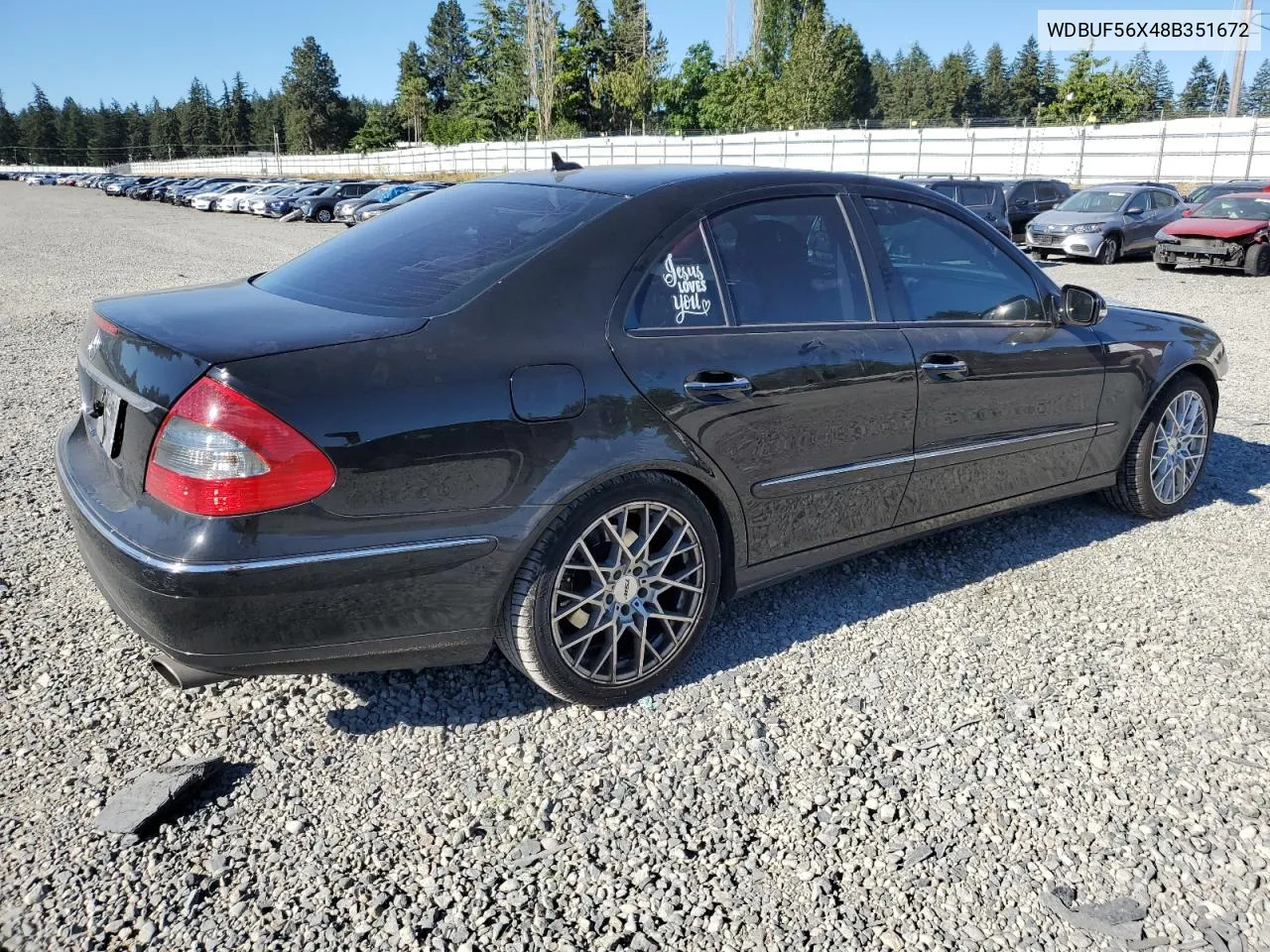 2008 Mercedes-Benz E 350 VIN: WDBUF56X48B351672 Lot: 60338654