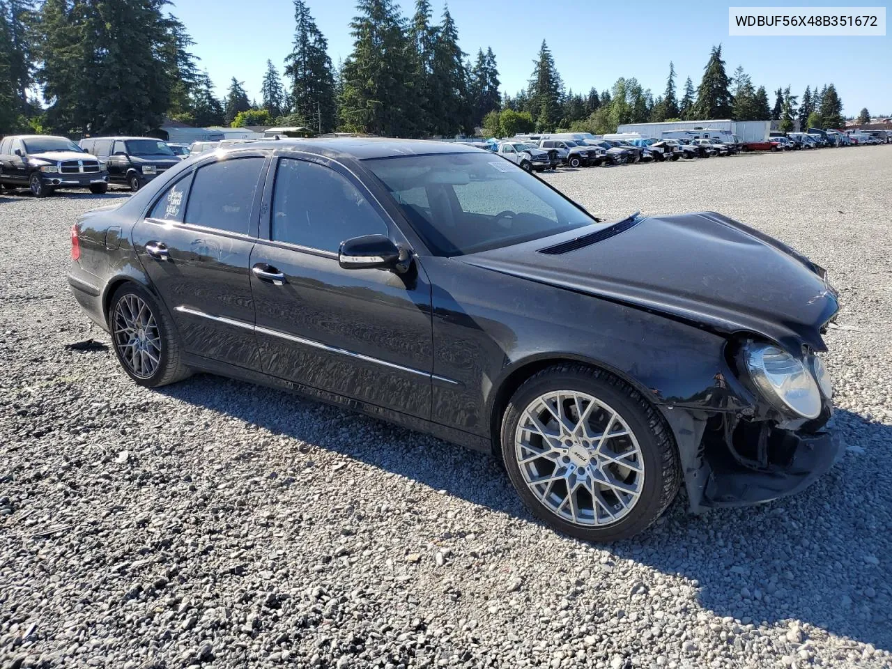 2008 Mercedes-Benz E 350 VIN: WDBUF56X48B351672 Lot: 60338654