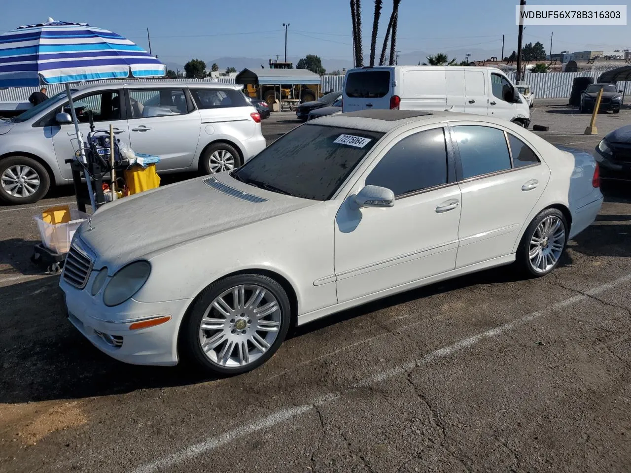 2008 Mercedes-Benz E 350 VIN: WDBUF56X78B316303 Lot: 72275064