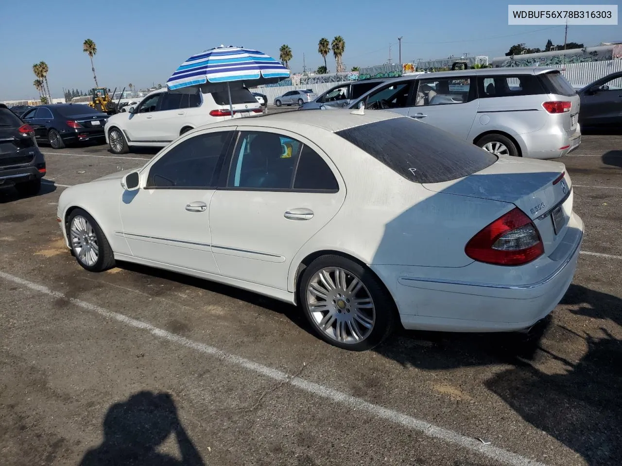 2008 Mercedes-Benz E 350 VIN: WDBUF56X78B316303 Lot: 72275064