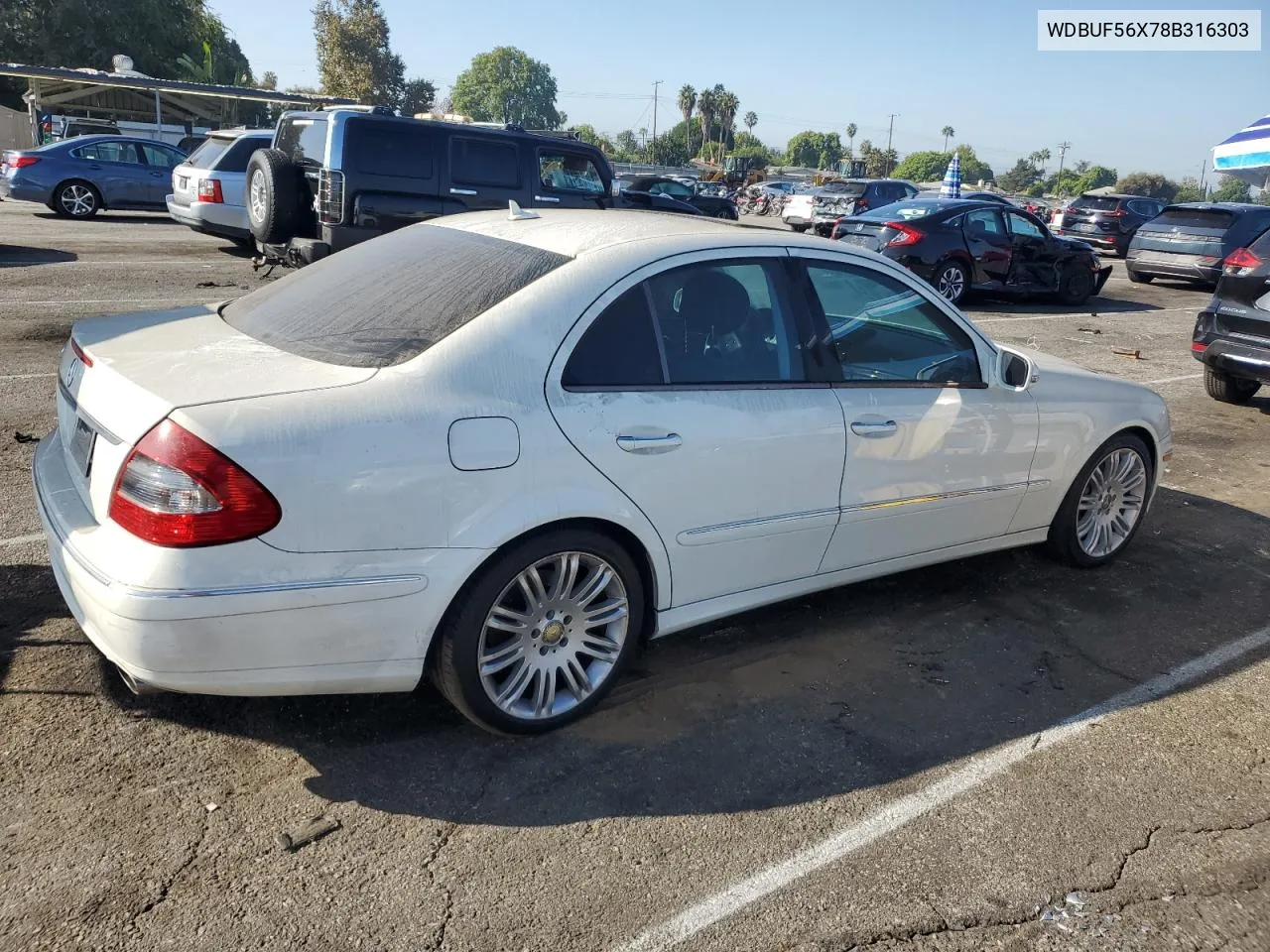 2008 Mercedes-Benz E 350 VIN: WDBUF56X78B316303 Lot: 72275064