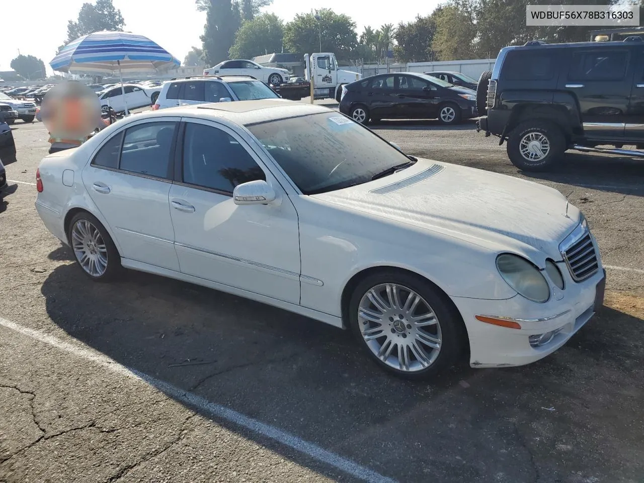 2008 Mercedes-Benz E 350 VIN: WDBUF56X78B316303 Lot: 72275064