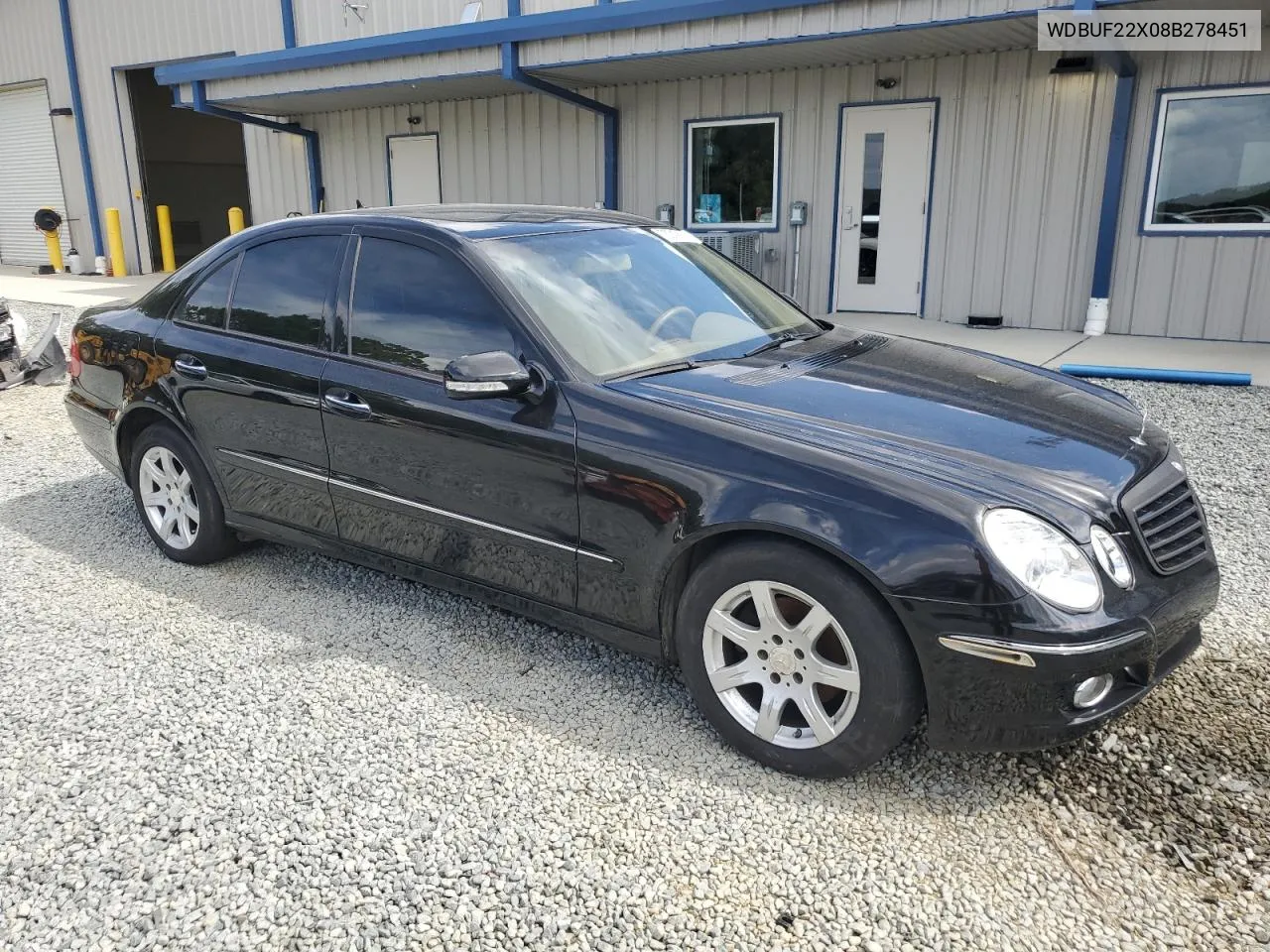 2008 Mercedes-Benz E 320 Cdi VIN: WDBUF22X08B278451 Lot: 73219114