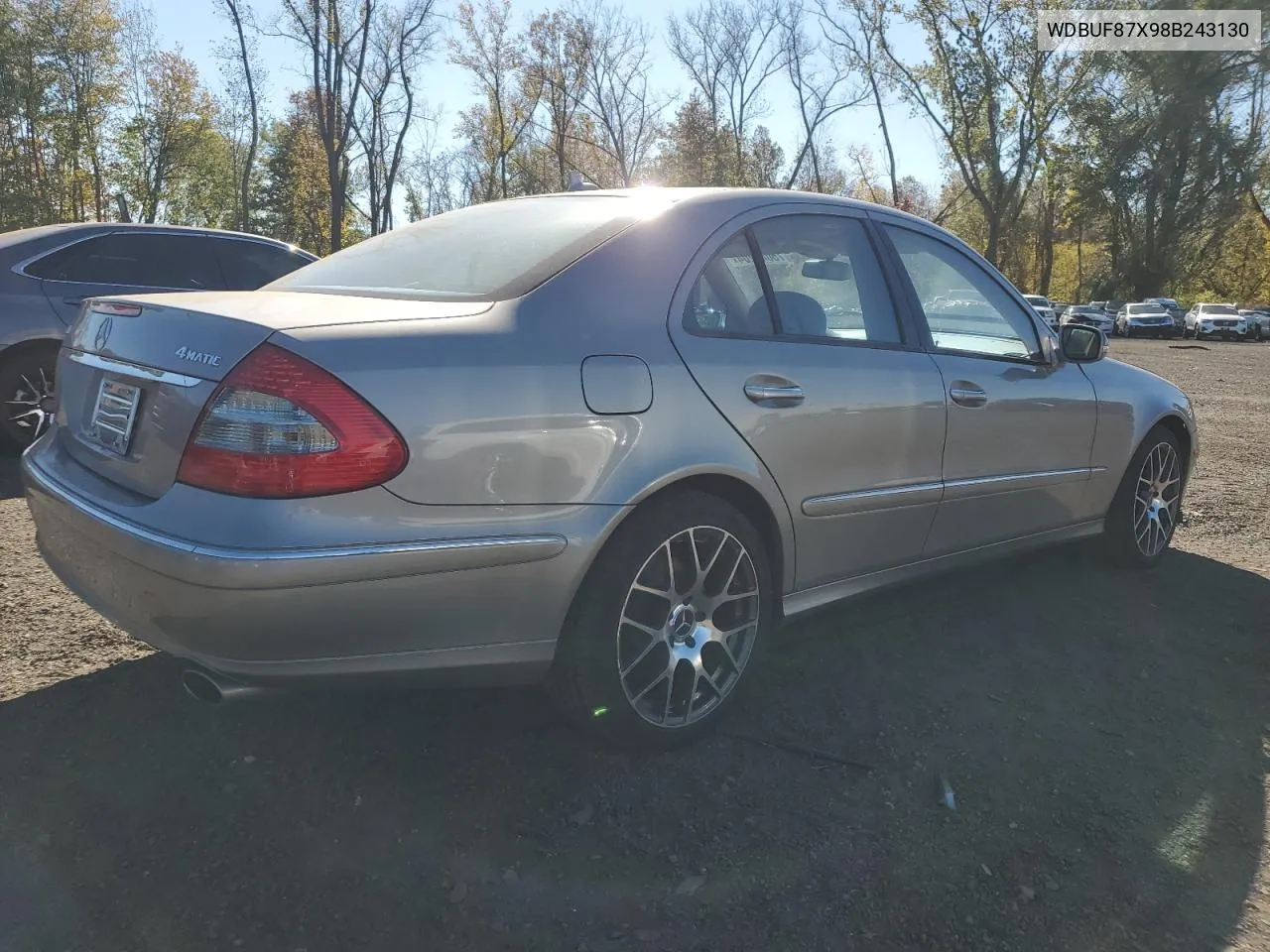 2008 Mercedes-Benz E 350 4Matic VIN: WDBUF87X98B243130 Lot: 75044204