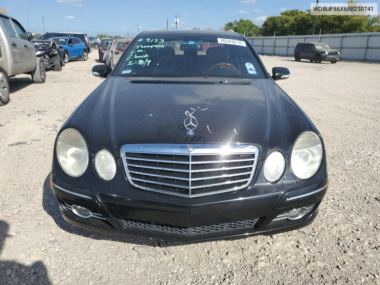 2008 Mercedes-Benz E 350 VIN: WDBUF56X68B230741 Lot: 76543214