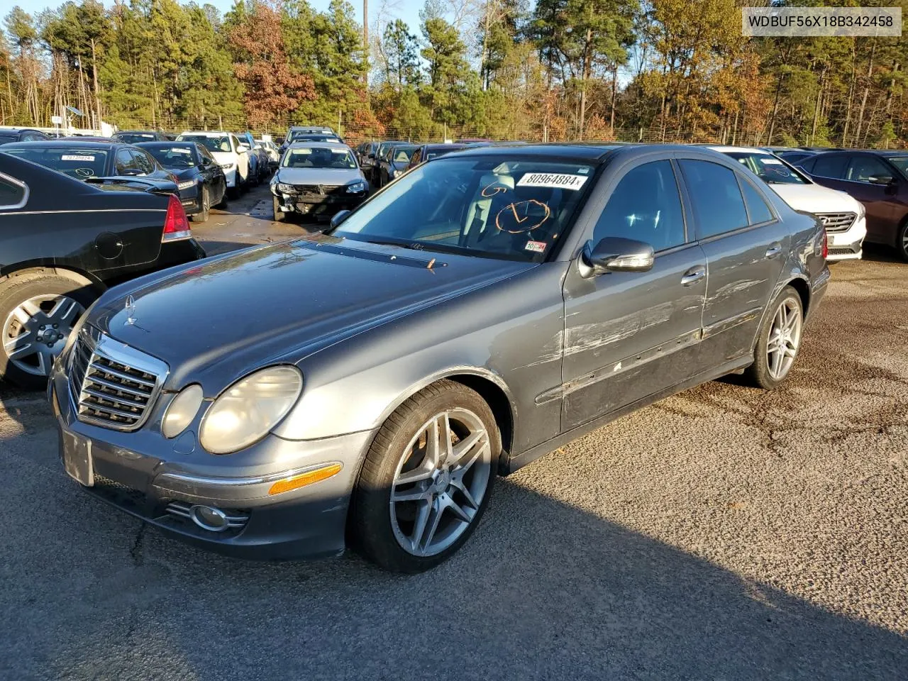 2008 Mercedes-Benz E 350 VIN: WDBUF56X18B342458 Lot: 80964884