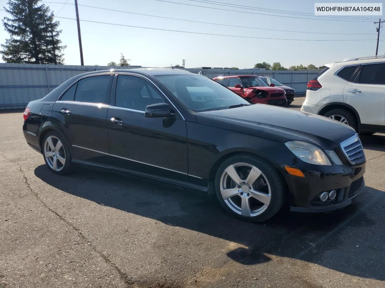 2010 Mercedes-Benz E 350 4Matic VIN: WDDHF8HB7AA104248 Lot: 70326794