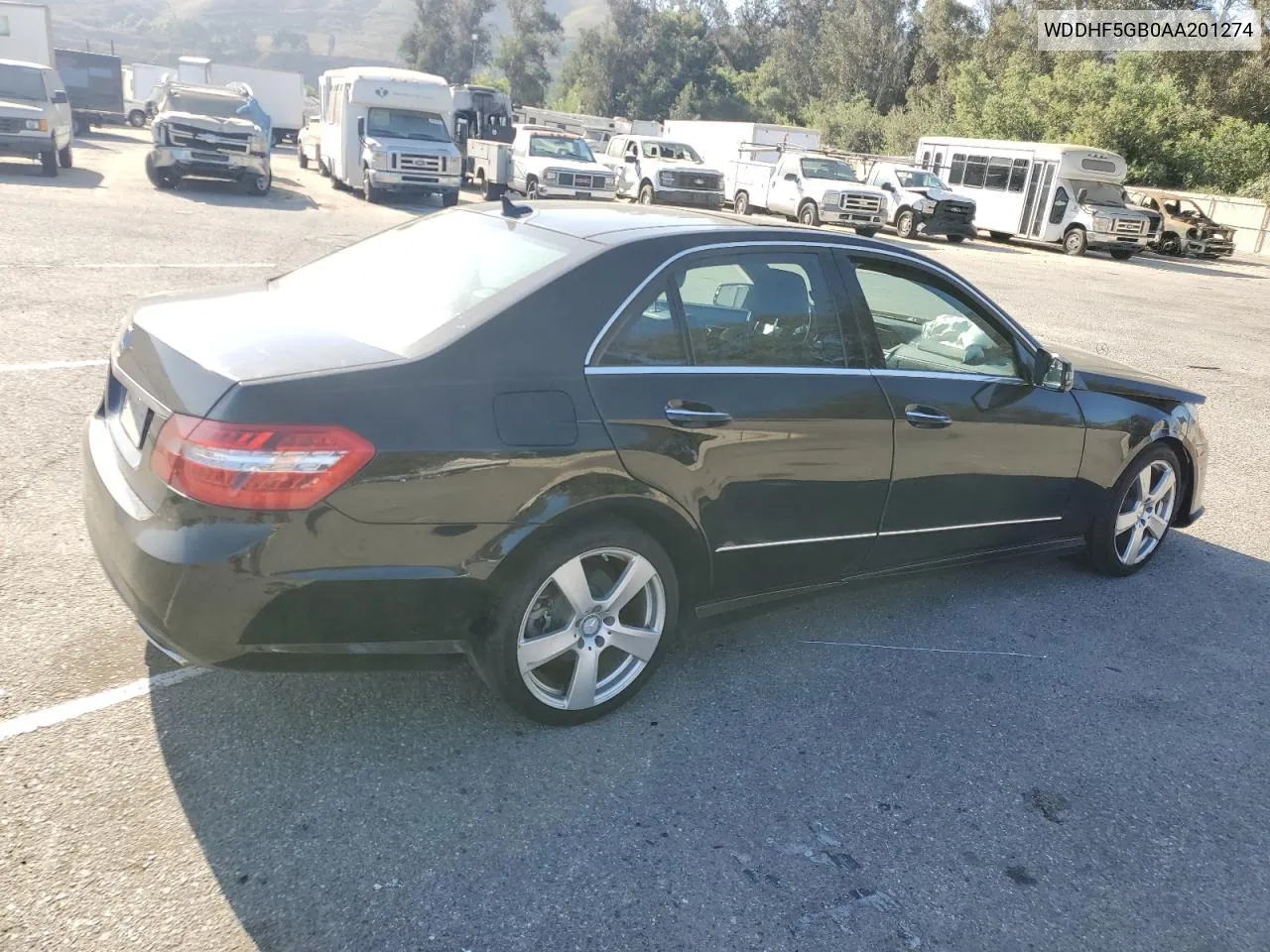 2010 Mercedes-Benz E 350 VIN: WDDHF5GB0AA201274 Lot: 72030004