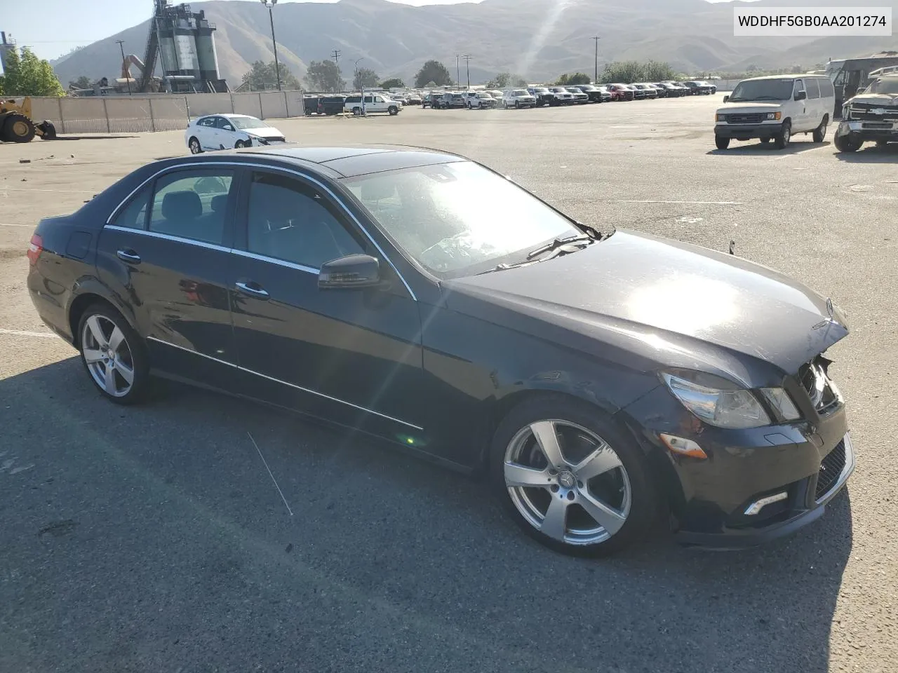 2010 Mercedes-Benz E 350 VIN: WDDHF5GB0AA201274 Lot: 72030004