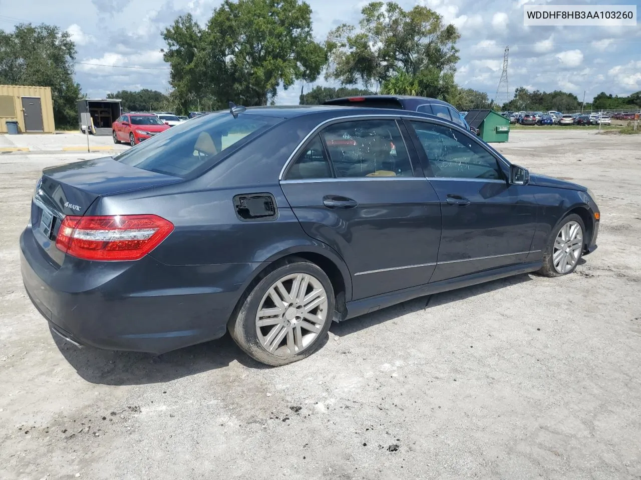 2010 Mercedes-Benz E 350 4Matic VIN: WDDHF8HB3AA103260 Lot: 73376034