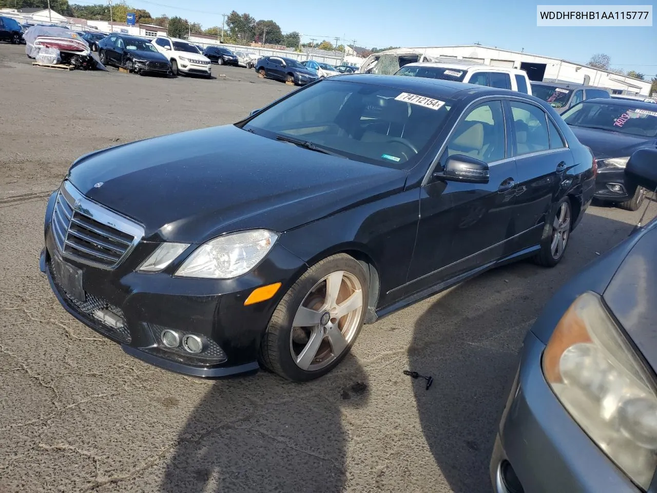 2010 Mercedes-Benz E 350 4Matic VIN: WDDHF8HB1AA115777 Lot: 74712154