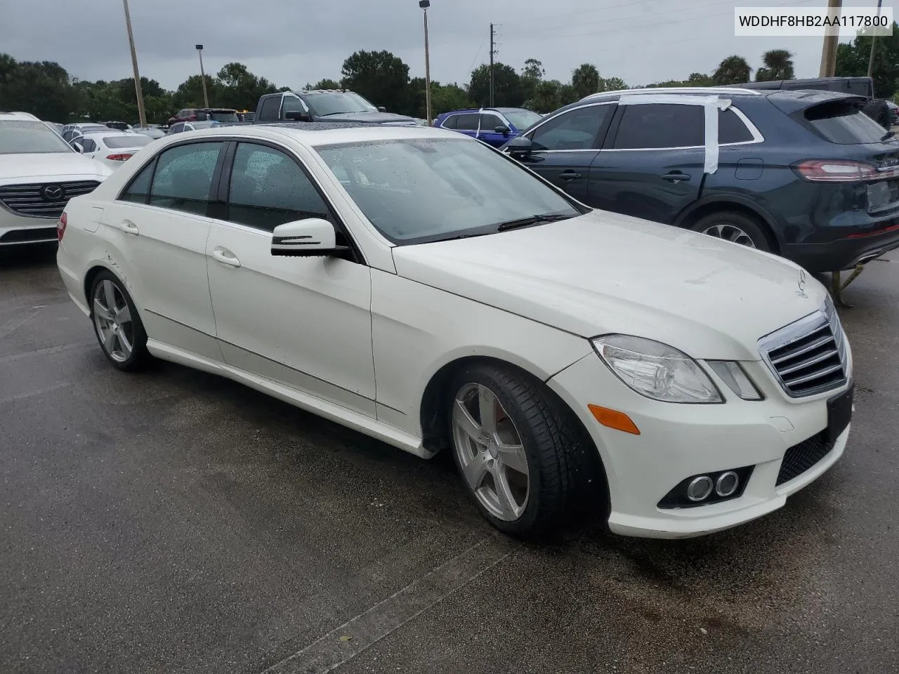 2010 Mercedes-Benz E 350 4Matic VIN: WDDHF8HB2AA117800 Lot: 75487974