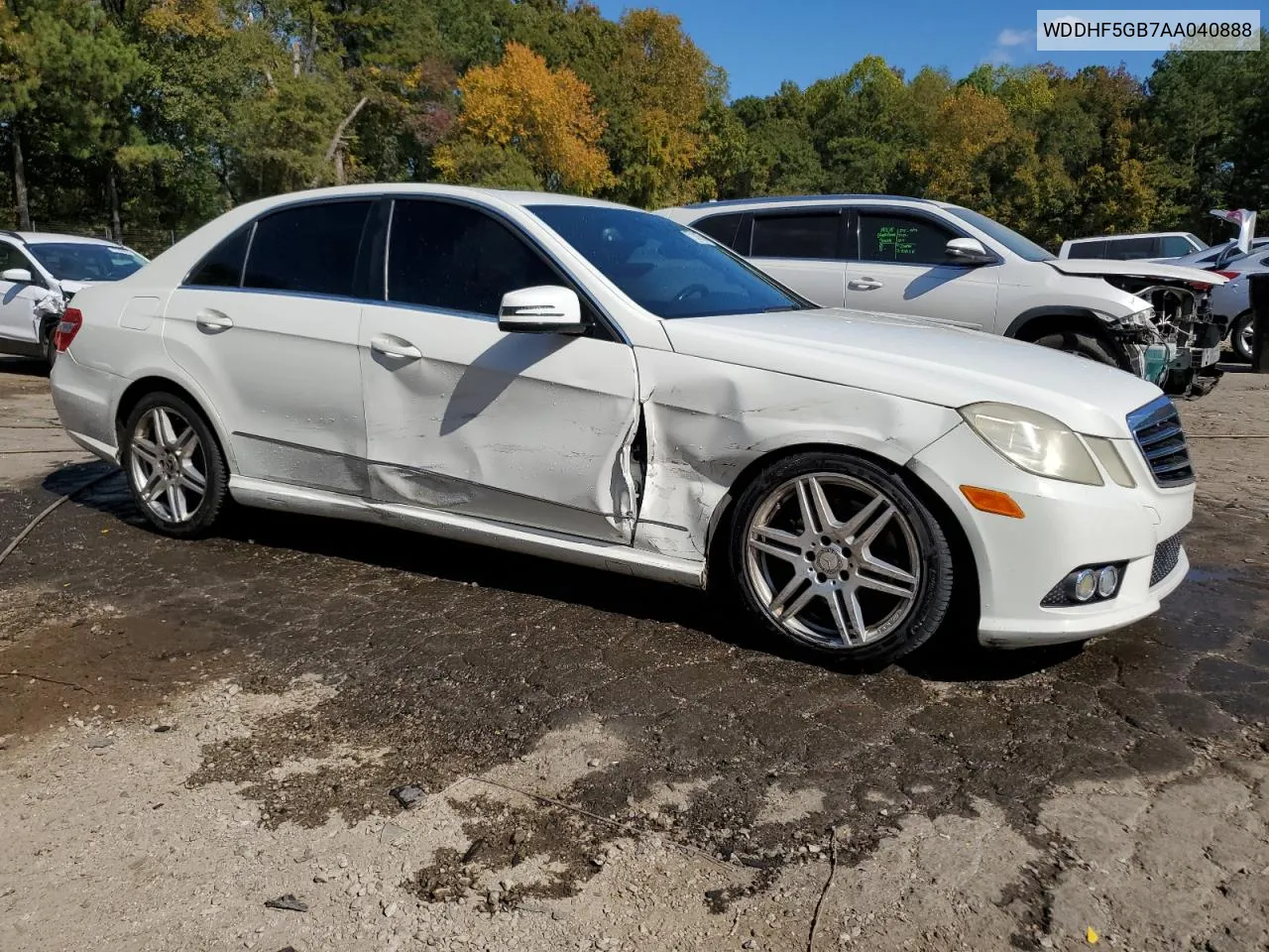 2010 Mercedes-Benz E 350 VIN: WDDHF5GB7AA040888 Lot: 77141554