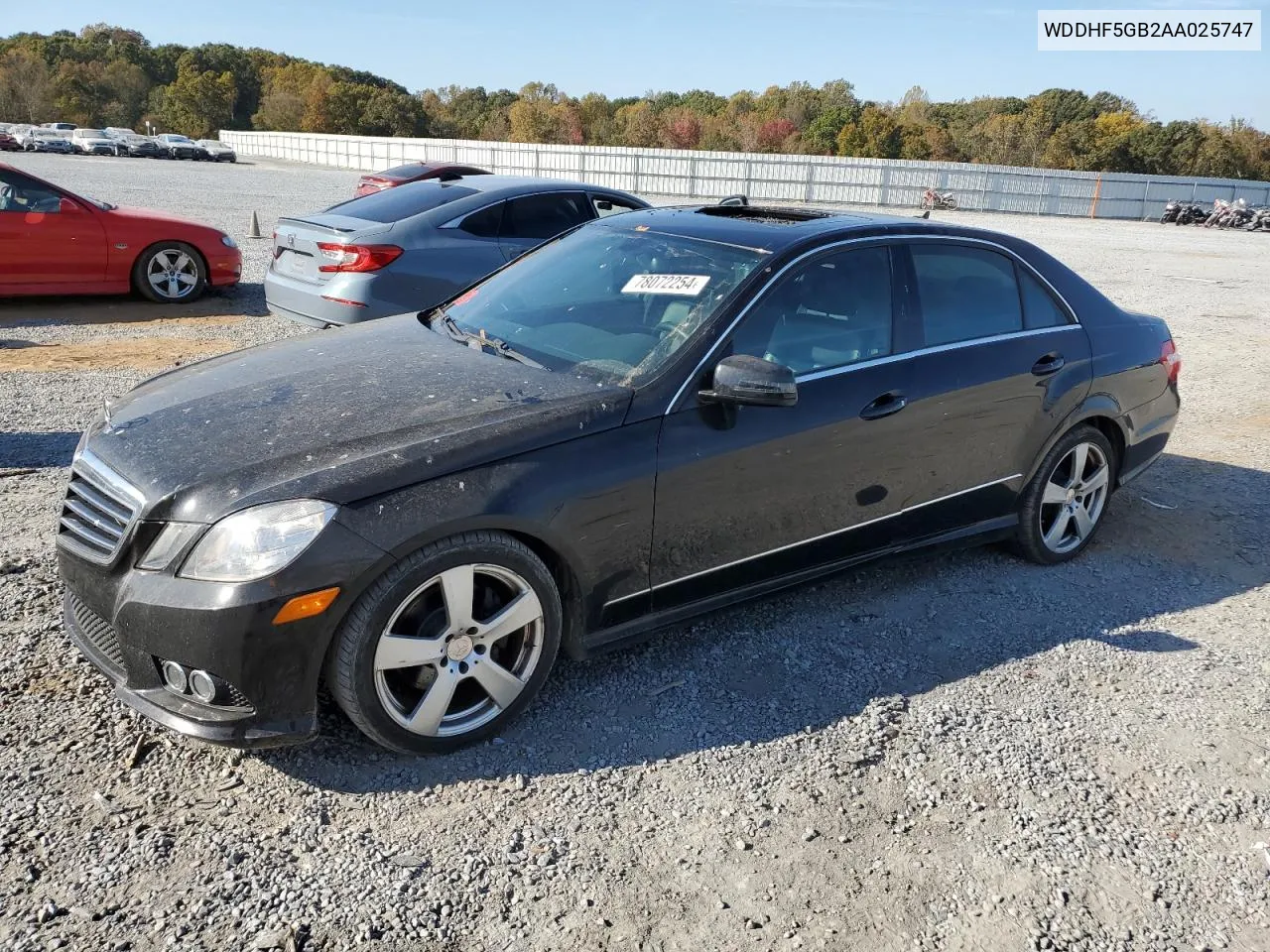 2010 Mercedes-Benz E 350 VIN: WDDHF5GB2AA025747 Lot: 78072254