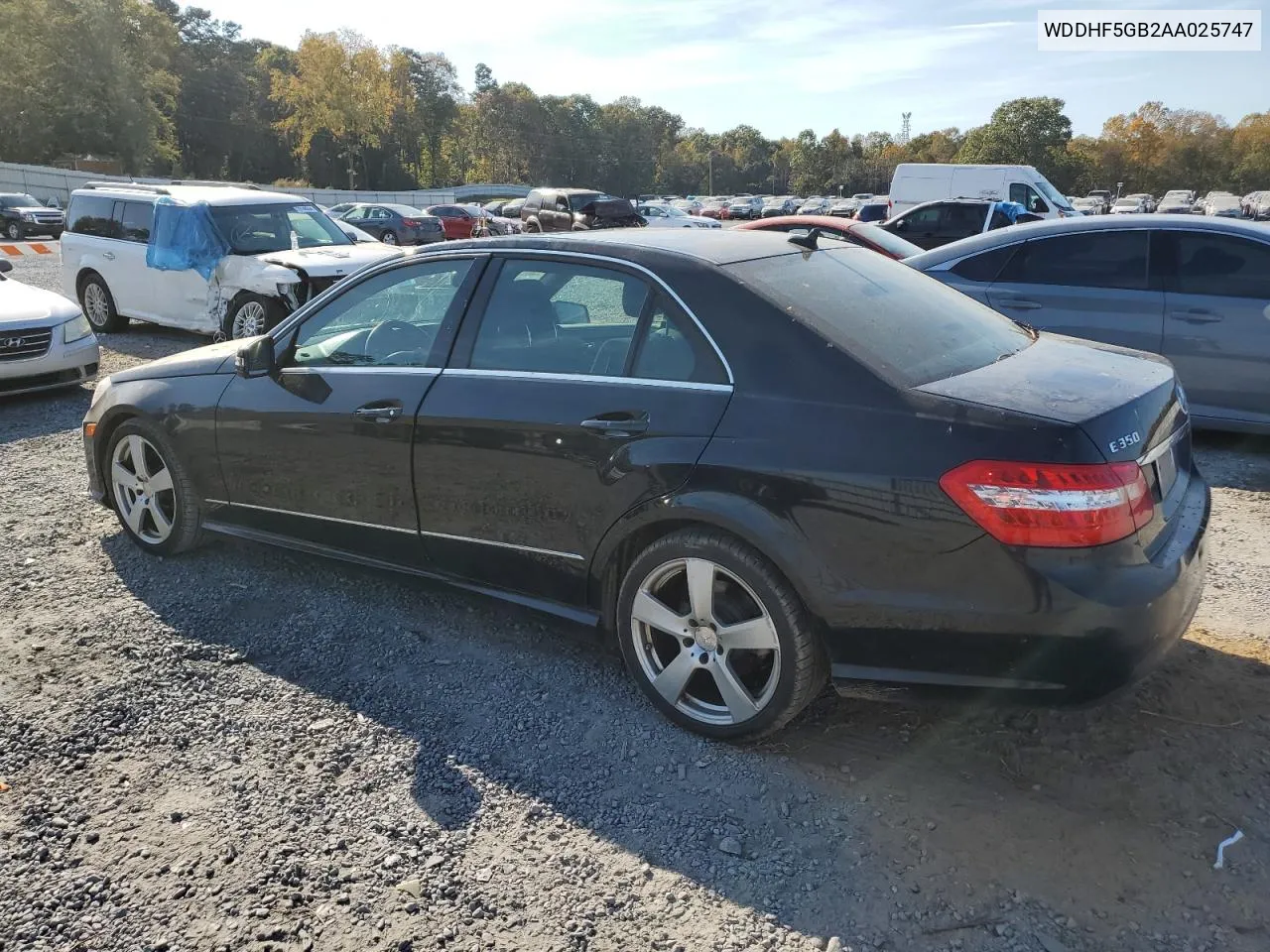 2010 Mercedes-Benz E 350 VIN: WDDHF5GB2AA025747 Lot: 78072254