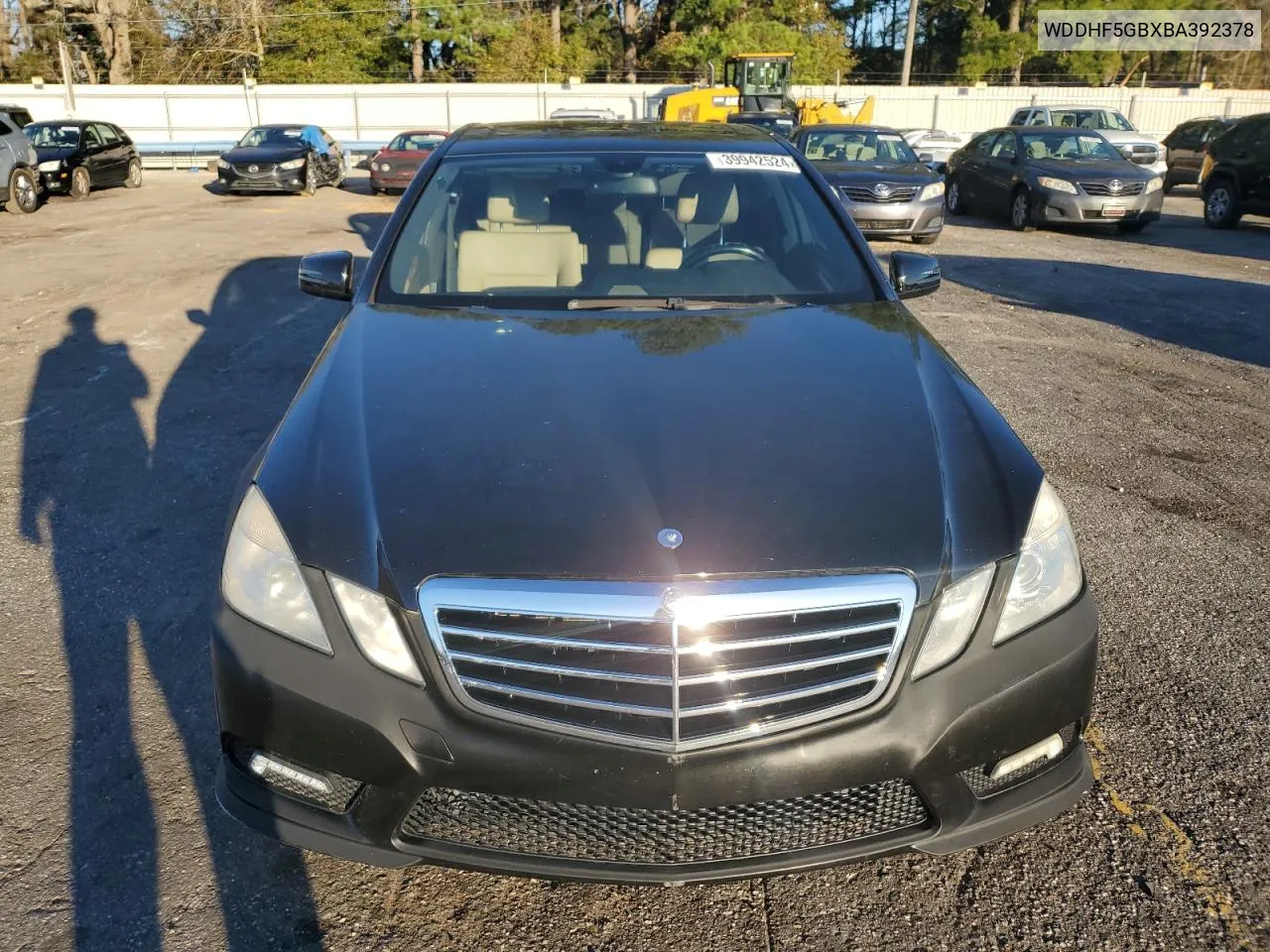 2011 Mercedes-Benz E 350 VIN: WDDHF5GBXBA392378 Lot: 39942524