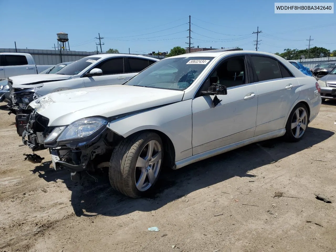 2011 Mercedes-Benz E 350 4Matic VIN: WDDHF8HB0BA342640 Lot: 71292704