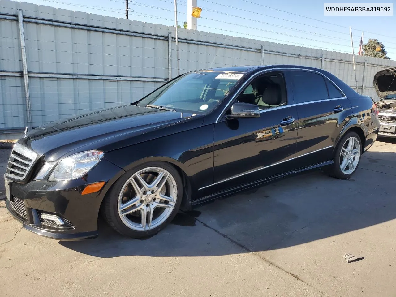 2011 Mercedes-Benz E 550 4Matic VIN: WDDHF9AB3BA319692 Lot: 72016374