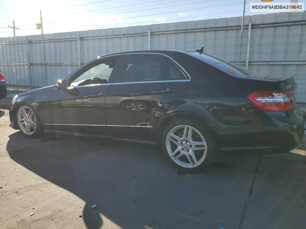 2011 Mercedes-Benz E 550 4Matic VIN: WDDHF9AB3BA319692 Lot: 72016374