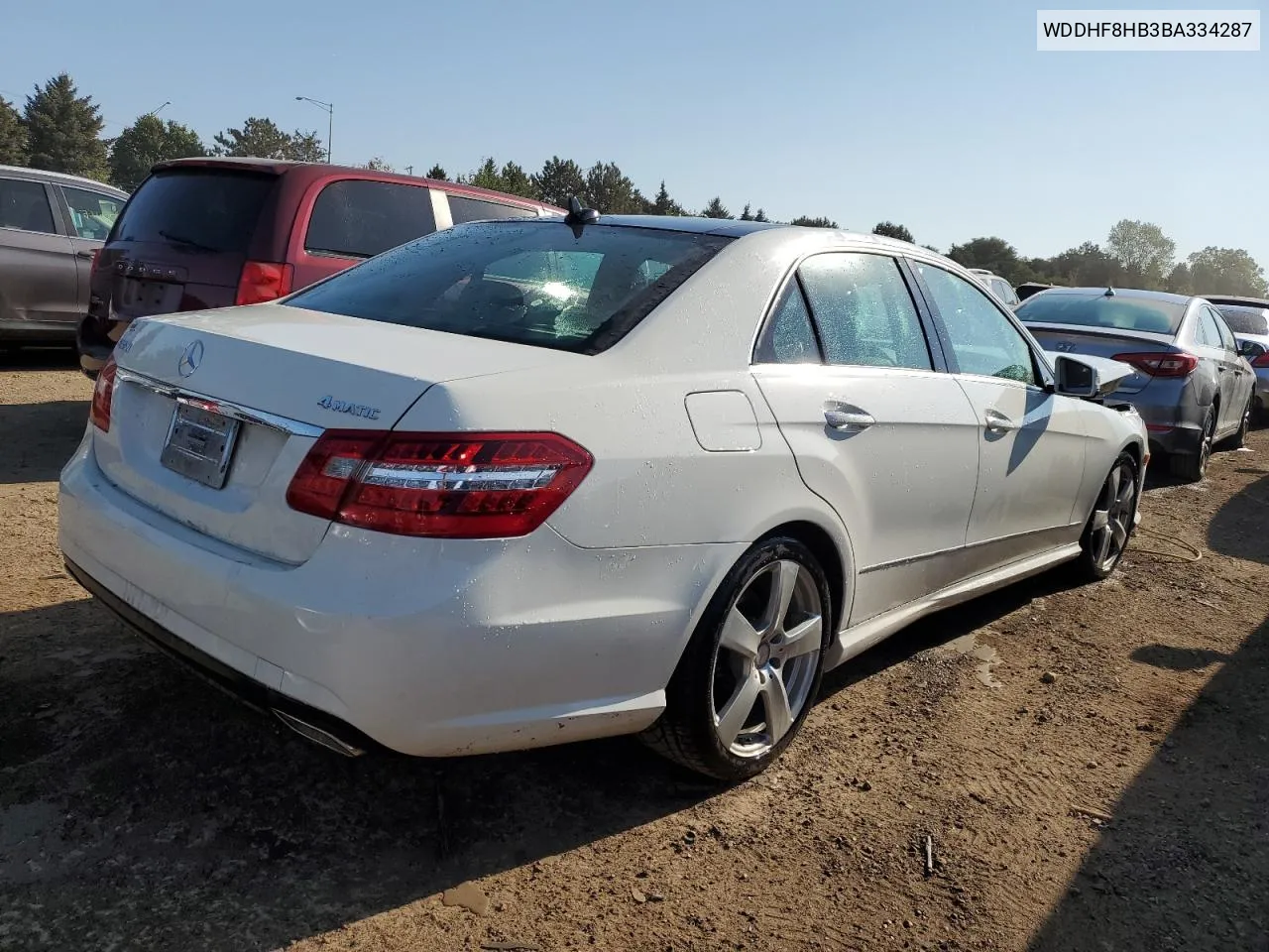 2011 Mercedes-Benz E 350 4Matic VIN: WDDHF8HB3BA334287 Lot: 72041044