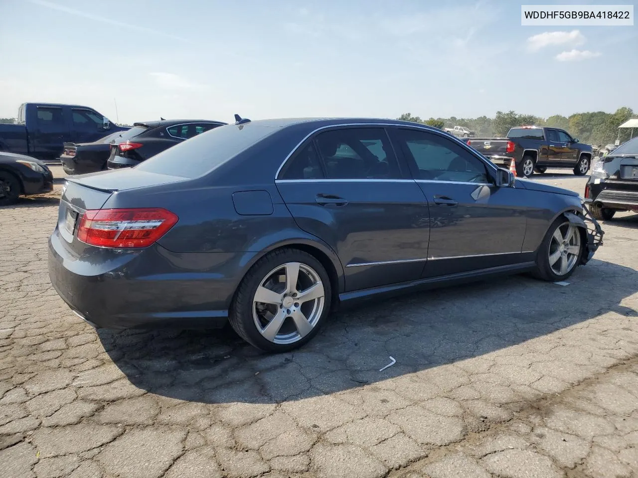 2011 Mercedes-Benz E 350 VIN: WDDHF5GB9BA418422 Lot: 72360734